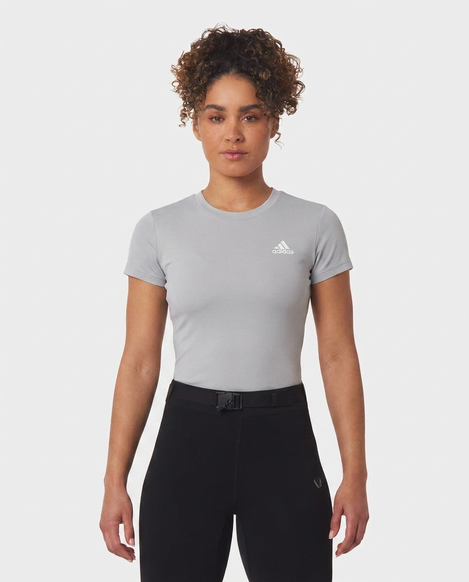 408 Camiseta Essencial Mujer Gris ADD - frontal