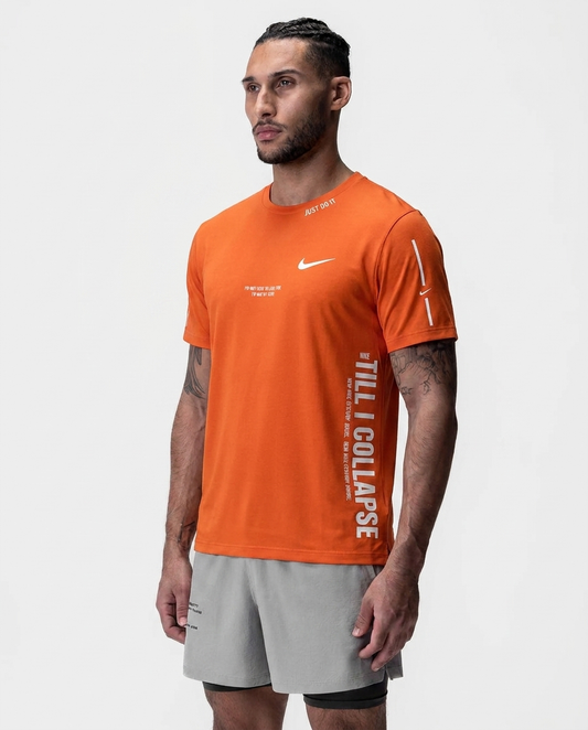 Camiseta Till I Collapse Naranja NK — on-model frontal