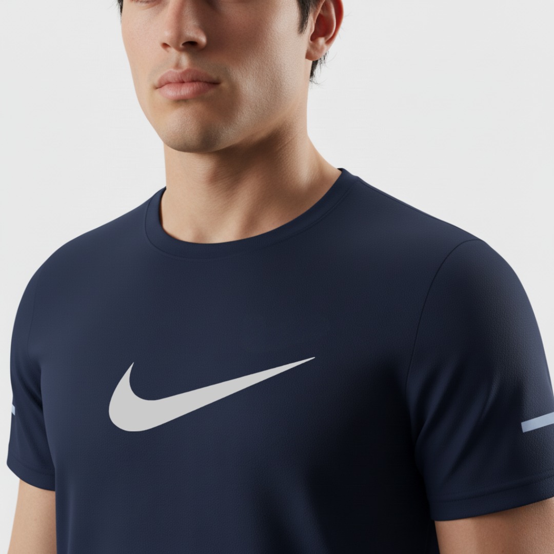 216 CAMISETA ESSENCIAL AZUL NAVY LOGO GRANDE NK