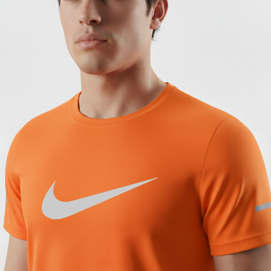 220 CAMISETA ESSENCIAL NARANJA LOGO GRANDE NK