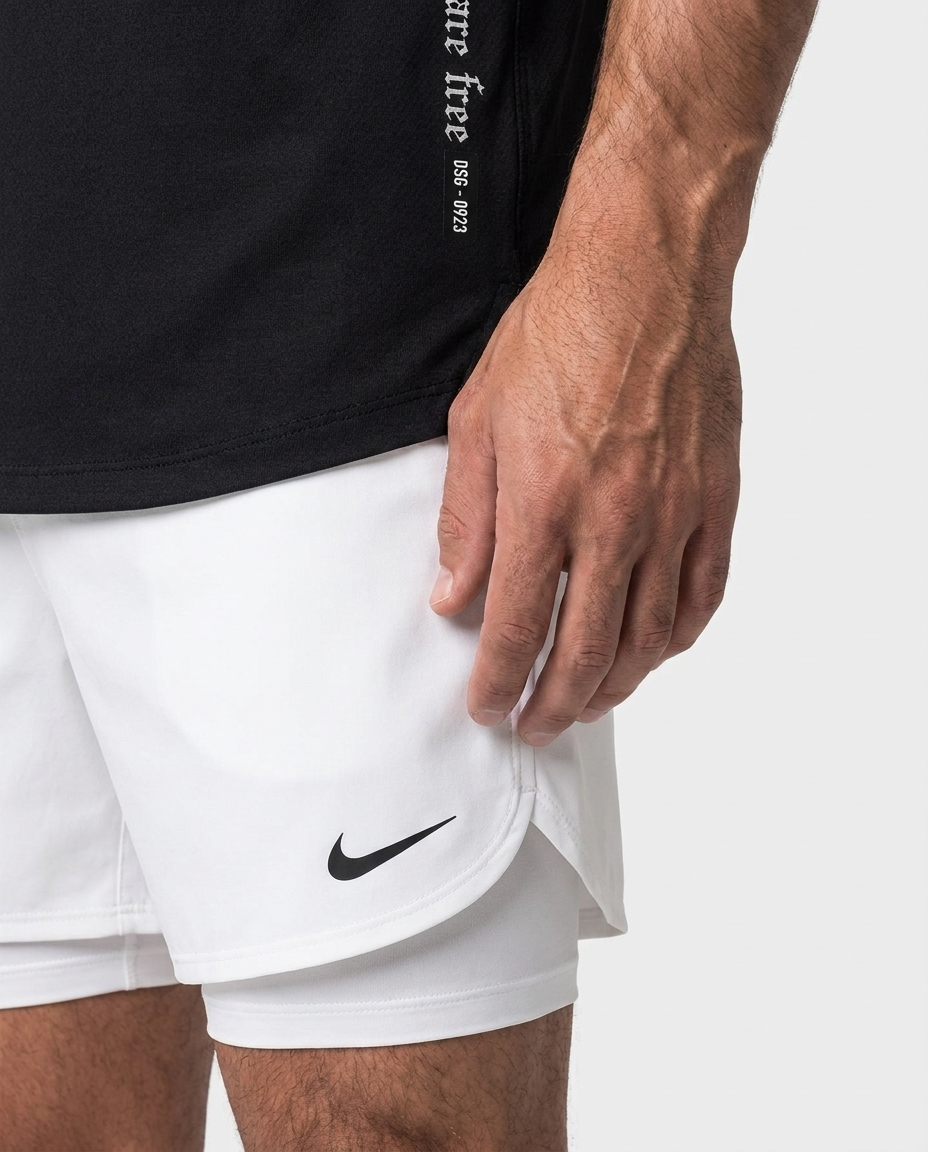 113 Short Licra NK Pro Blanca - detalle macro