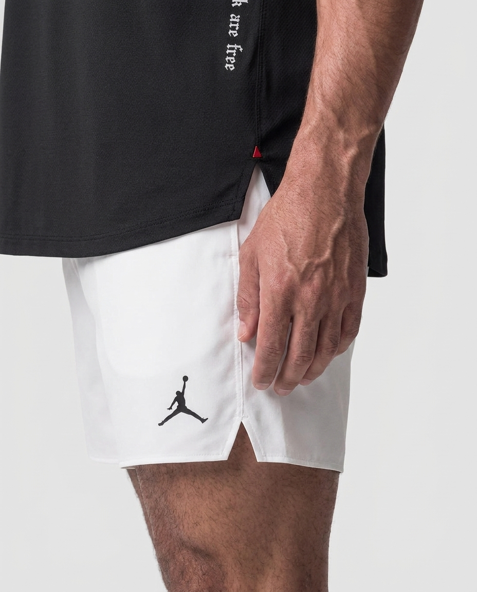 140 Short Essencial Novak Blanco Jordan - detalle macro