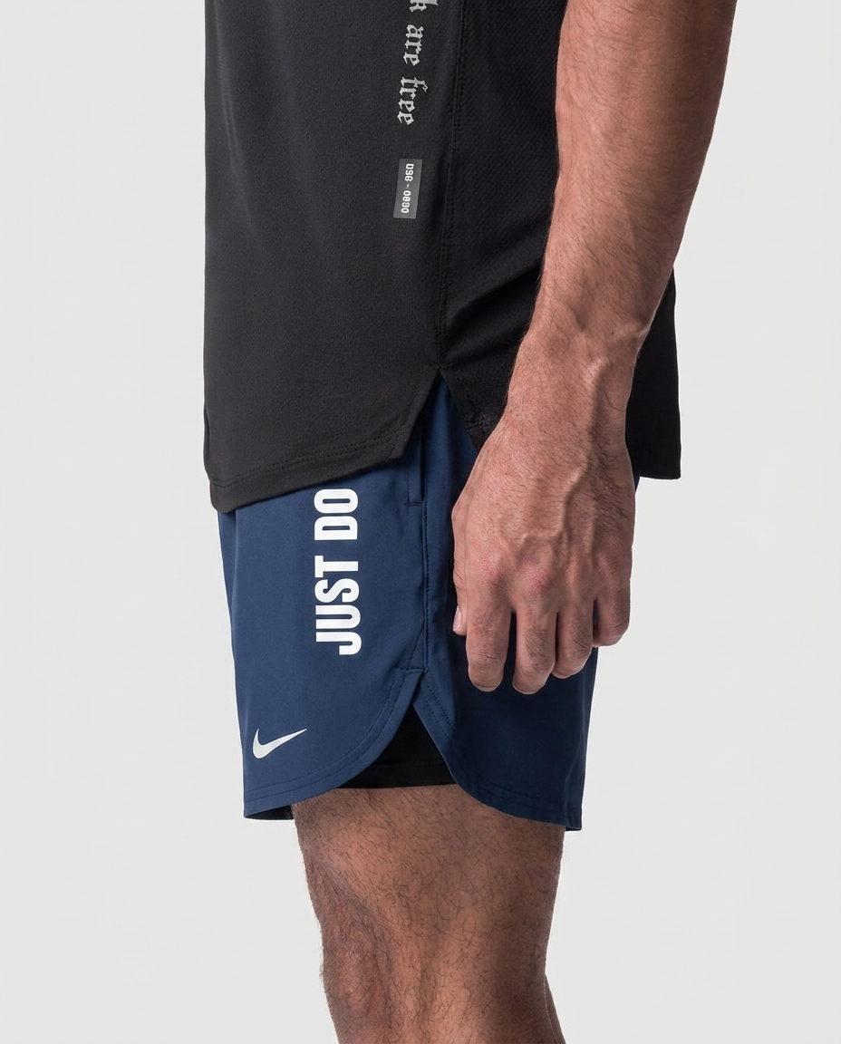106 Short Licra Street Victory Azul Navy NK - detalle macro