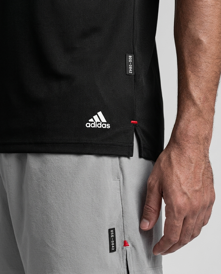 208 Camiseta Essencial Negro ADD - detalle macro