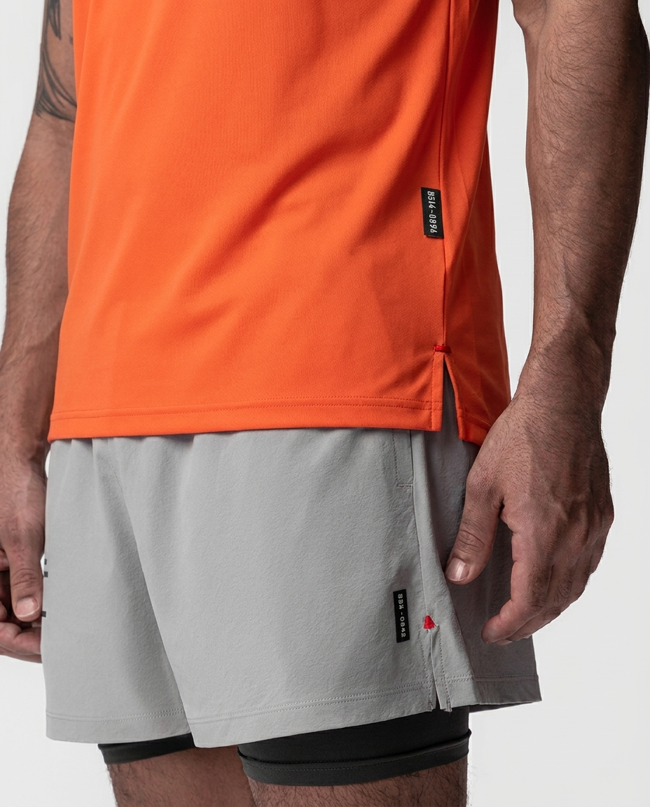 210 Camiseta Essencial Naranja ADD - detalle macro