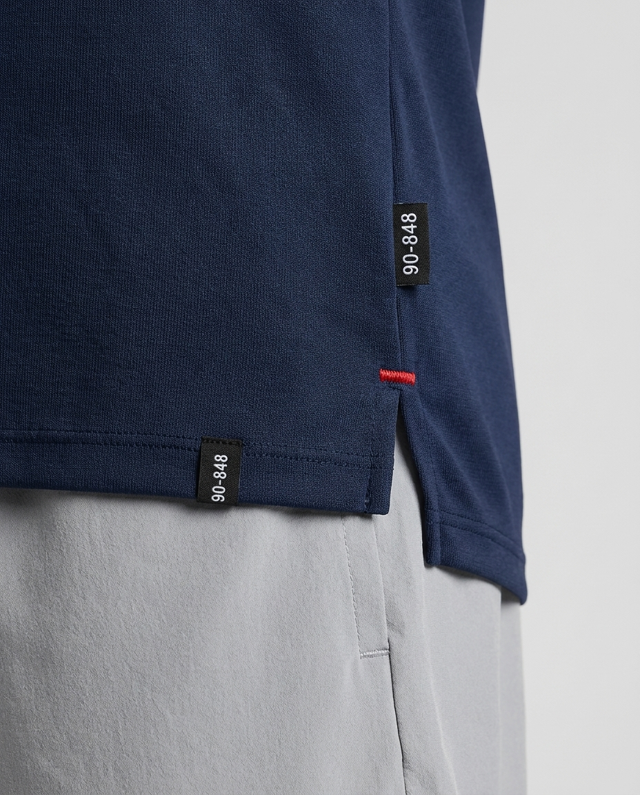 216 Camiseta Essencial Azul Navy Logo Grande NK - detalle macro