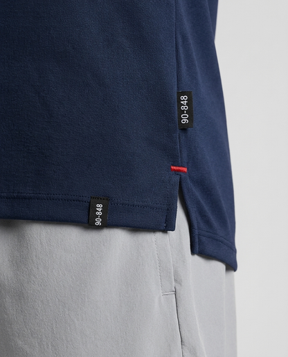 216 Camiseta Essencial Azul Navy Logo Grande NK - detalle macro