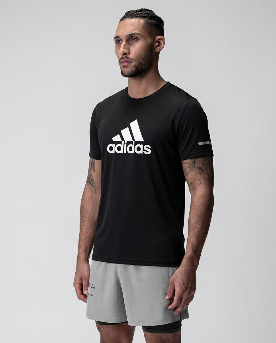 223 Camiseta Essencial Negra Logo Grande ADD - frontal