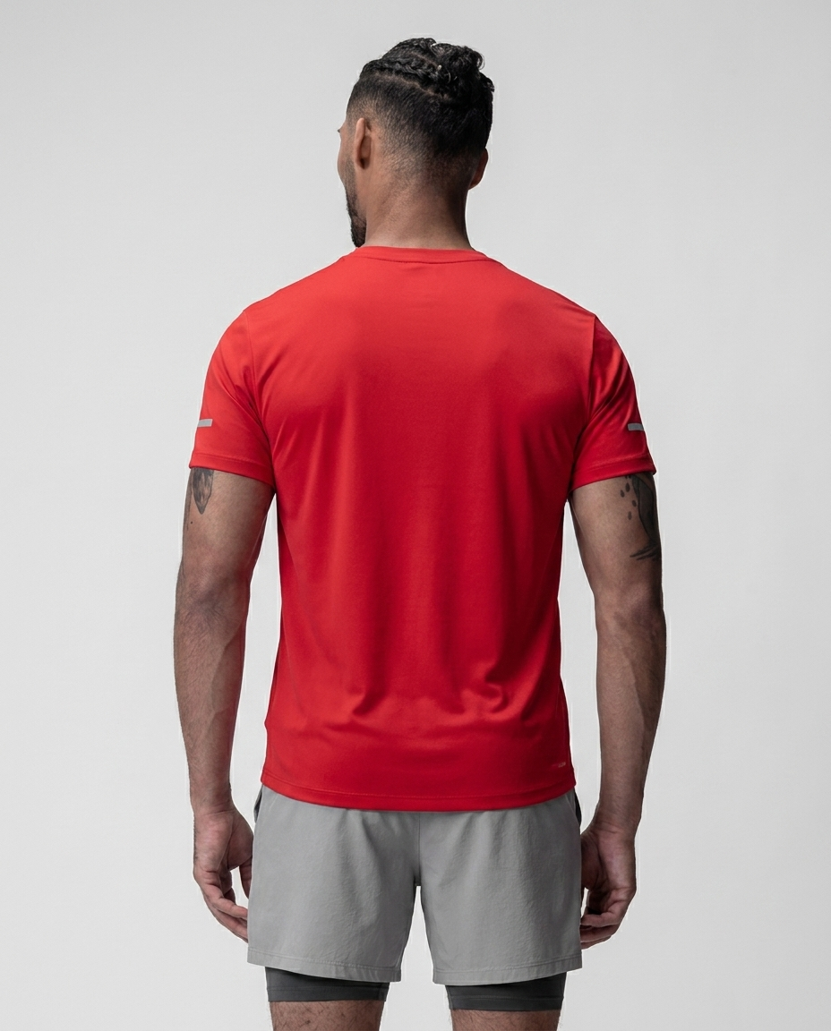219 Camiseta Essencial Rojo Logo Grande NK - espalda
