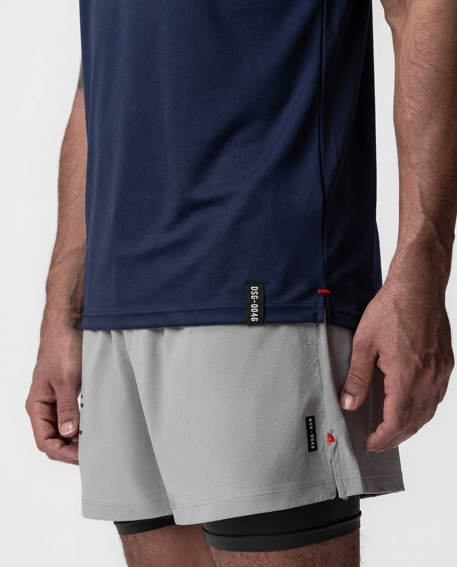 228 Camiseta Essencial Azul Navy Tres Lineas ADD - macro