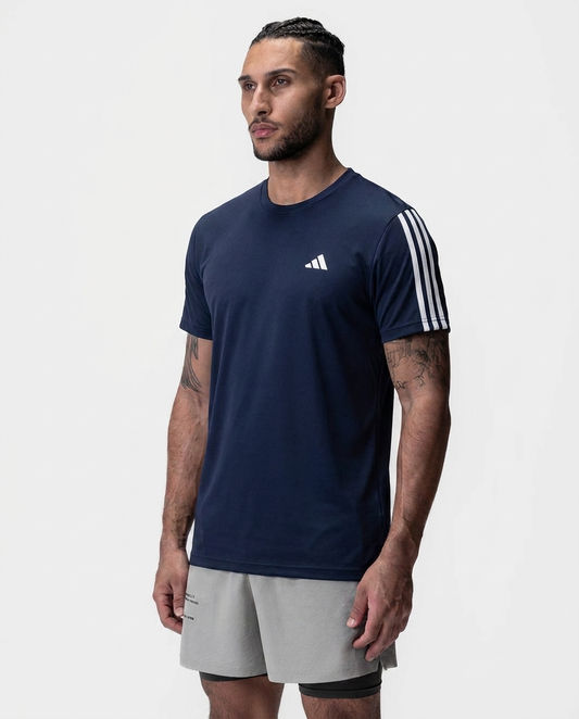 228 Camiseta Essencial Azul Navy Tres Lineas ADD - frontal