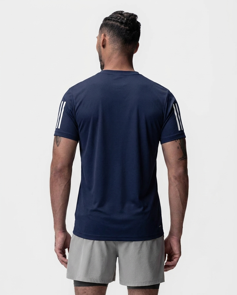 228 Camiseta Essencial Azul Navy Tres Lineas ADD - espalda