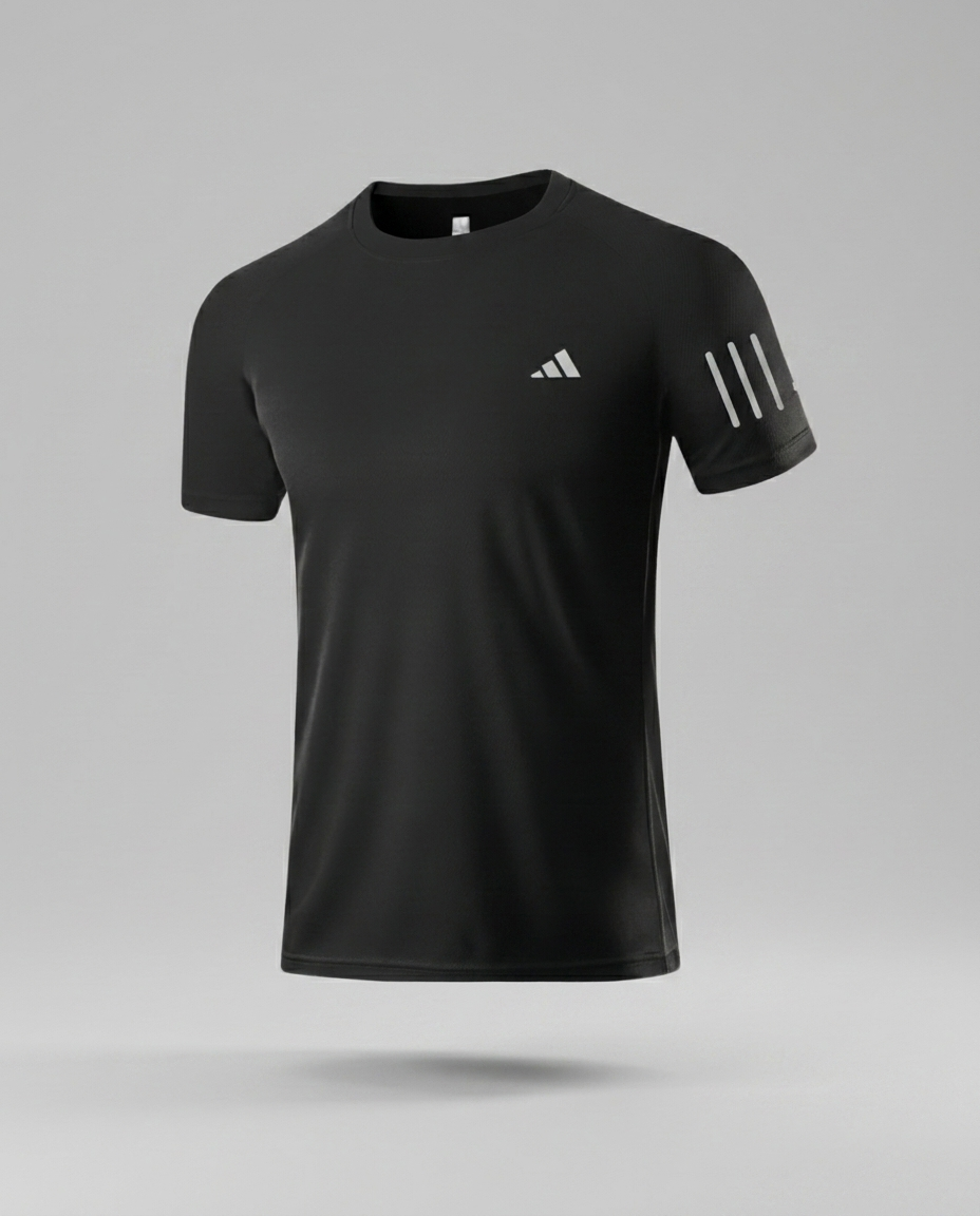 227 Camiseta Essencial Negro Tres Lineas ADD - packshot