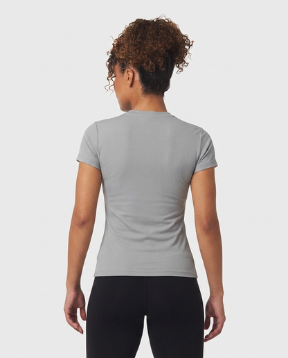408 Camiseta Essencial Mujer Gris ADD - espalda