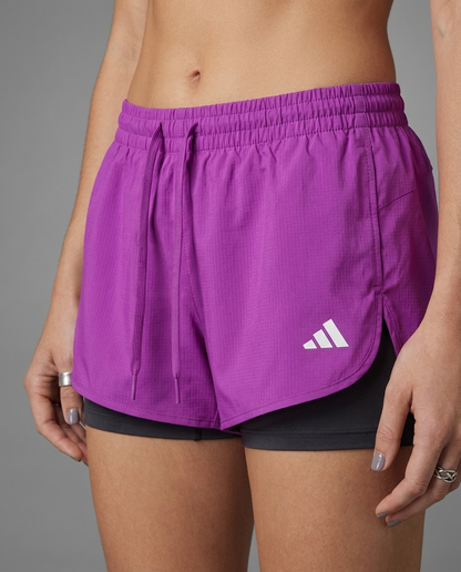 Short Dama Purpura Adidas - Detalle macro de tela