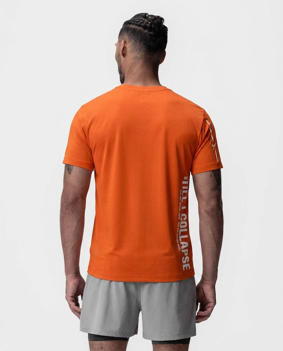 Camiseta Till I Collapse Naranja NK — on-model espalda