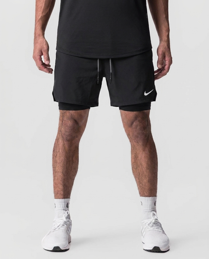 Pantaloneta con Licra Negro - Frontal on-model